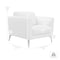 Armen Living Hope Contemporary Chair in Genuine Dove Gray Leather with Black Metal Legs LCHP1GR - alternate 2